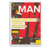 2 x 10cm Manchester Airport Vinyl Stickers - England UK Travel Sticker #17417 (10cm Tall)