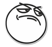 2 x 10cm Meme Face Head Vinyl Sticker Funny Joke Computer Smiley Car Bike #6155 (10cm x 10cm)