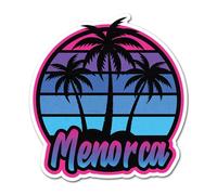 2 x 10cm Menorca Vinyl Stickers - Spain Spanish Palm Trees Flight Flag City Travel Summer Holiday Location Decal Scrapbook Sticker #83563