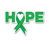 2 x 10cm Mental Health Ribbon Vinyl Stickers - Hope Green Colour Reminder Ribbons Depression Anxiety Support Awareness Decal Sticker #83712