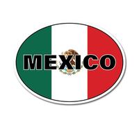 2 x 10cm Mexico Oval Flag Vinyl Stickers - Mexican Travel Holiday World Country Location Car Vehicle Decal Scrapbook Sticker #82403