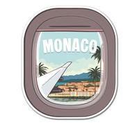 2 x 10cm Monaco Vinyl Stickers - Monte Carlo Plane Window Flight City Landmarks Travel Holiday Location Decal Scrapbook Sticker #83475