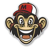 2 x 10cm Monkey Vinyl Sticker Laptop Car Bike Helmet Kids Skateboard Skate #6038 (10cm x 10cm)