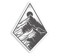 2 x 10cm Moon Mountains Vinyl Stickers - Ski Snowboarding Laptop Sticker #20969 (10cm Tall)