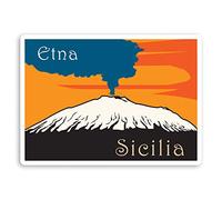 2 x 10cm Mount Etna Volcano Vinyl Stickers - Sicilia Italy Travel Sticker #34535 (10cm Wide)