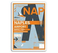 2 x 10cm NAP Naples Airport Vinyl Stickers - Italy Travel Sticker Luggage #17420 (10cm Tall)