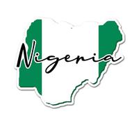 2 x 10cm Nigeria Flag Vinyl Stickers - Nigerian Map Travel Holiday World Country Geography School Location Decal Scrapbook Sticker #82938