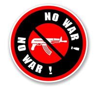 2 x 10cm No War Vinyl Decal Sticker Army Bumper Sticker Laptop Peace Sign #5738 (10cm x 10cm)