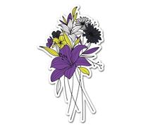 2 x 10cm Non Binary Flag Vinyl Stickers - Subtle Floral Flowers Non-Binary Rights LGBTQ Pride Flag Identity Decal Scrapbook Sticker #83085