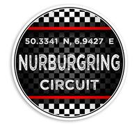 2 x 10cm Nurburgring Germany Vinyl Stickers - Race Track Racing Sticker #30713 (10cm Wide)