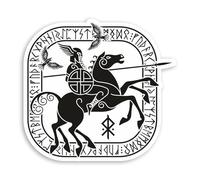 2 x 10cm Odin Horse Warrior Vinyl Stickers - Wotan Norse Raven Sticker #70867