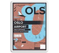 2 x 10cm OLS Oslo Airport Vinyl Stickers - Norway Travel Sticker Luggage #17444 (10cm Tall)