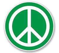 2 x 10cm Peace Vinyl Sticker Symbol Hippy Camper Van Badge Green Surf #5612 (10cm x 10cm)