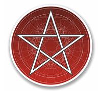2 x 10cm Pentagram Symbol Vinyl Sticker Pagan Satanic Magic Astrology Star #9740 (10cm Wide x 10cm High)
