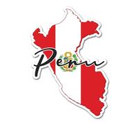2 x 10cm Peru Flag Vinyl Stickers - Map Travel Holiday World Country Geography School Location Decal Scrapbook Sticker #82948