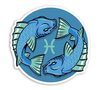 2 x 10cm Pisces Zodiac Sign Vinyl Stickers - Fish Star Sign Sticker #29832