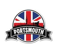 2 x 10cm Portsmouth Vinyl Stickers - UK GB England Union Jack City Flag Travel Holiday Geography Location Decal Scrapbook Sticker #83153