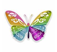 2 x 10cm Pretty Butterfly Vinyl Stickers Laptop Helmet Car Bike Tablet Fun #9593 (10cm Wide x 6.5cm High)