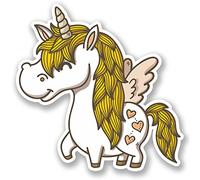 2 x 10cm Pretty Unicorn Funny Vinyl Sticker Bike Laptop Car Girls Horse #5162 (10cm x 10cm)