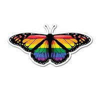 2 x 10cm Pride Butterfly Flag Vinyl Stickers - Rainbow LGBTQ Gay Support Month Love Insect Bug Animal Travel Decal Scrapbook Sticker #83063