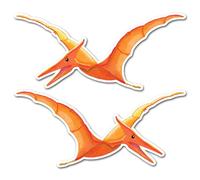 2 x 10cm Pterodactyl Vinyl Stickers - Jurassic Dino Dinosaur Watercolour Style Kids Cartoon Cute Girls Boys Scrapbook Sticker #83017