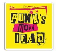 2 x 10cm Punk's Not Dead Vinyl Stickers - Punk Music Rock Sticker Laptop #17315 (10cm Wide)