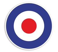 2 x 10cm RAF Roundel Vinyl Stickers - Armed Forces Retro MOD Fun Sticker #30468 (10cm Wide)