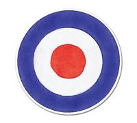2 x 10cm RAF Roundel Vinyl Stickers - Watercolour Style Symbol Mod Retro Plane Jet Fighter Airplane Gift Scrapbook Sticker Boys Girls #82998