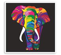 2 x 10cm Rainbow Elephant Vinyl Stickers - African Africa Laptop Sticker #30096 (10cm Wide)
