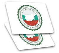 2 x 10cm Rectangle Vinyl Stickers - Bulgaria Sofia Church Flag Travel 7954