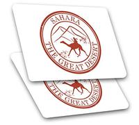 2 x 10cm Rectangle Vinyl Stickers - Sahara The Great Desert Travel Camel 4745