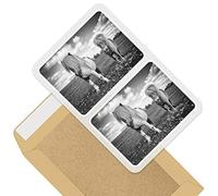 2 x 10cm Rectangle Vinyl Stickers - Shetland Ponies Horse Animals Cute 41200