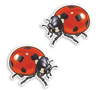 2 x 10cm Red Ladybird Vinyl Stickers - Ladybug Insect Fun Laptop Sticker #34980