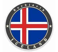 2 x 10cm Reykjavik Iceland Flag Vinyl Sticker Laptop Car Luggage Travel #9497 (10cm Wide x 10cm High)