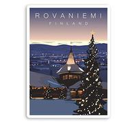 2 x 10cm Rovaniemi Finland Vinyl Stickers Lapland Travel Luggage Sticker #20773 (10cm Tall)