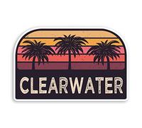 2 x 10cm Rustic Clearwater Florida Vinyl Stickers Travel Luggage Sticker #34313 (10cm Wide)