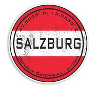2 x 10cm Salzburg Austria Vinyl Stickers - Flag Travel Sticker Luggage #20623 (10cm Wide)
