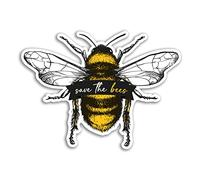 2 x 10cm Save The Bees Vinyl Stickers - Bumble Bee Art Deco Illustration Insect Animal Shop Support Girls Laptop Label Home Sticker #79873