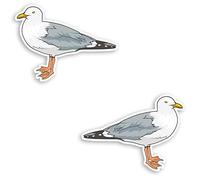 2 x 10cm Seagull Bird Vinyl Stickers - Gull Seaside Laptop Sticker #31015 (10cm Wide)