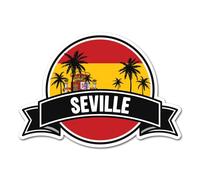 2 x 10cm Seville Vinyl Stickers - Spain Spanish Flag City Palm Tree Travel Holiday Geography Location Decal Scrapbook Sticker #83282