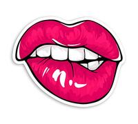 2 x 10cm Sexy Pink Lips Vinyl Stickers - Kiss Laptop Skate Sticker #30008