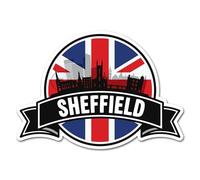 2 x 10cm Sheffield Vinyl Stickers - UK GB England Union Jack City Flag Travel Holiday Geography Location Decal Scrapbook Sticker #83143