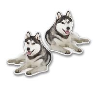 2 x 10cm Siberian Husky Vinyl Stickers Decals Laptop Tablet Car Dog Gift #6295 (10cm x 10cm)