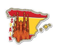 2 x 10cm Spain Vinyl Stickers - Spanish Barcelona Landmark Country Map Flag Travel Holiday Geography Location Decal Scrapbook Sticker #83326