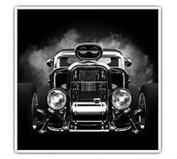 2 x 10cm Square Vinyl Stickers - American Hot Rod Front View Car Decals 37477