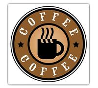 2 x 10cm Square Vinyl Stickers - Coffee Lover Logo Cup Cafe Barista Decals 4523