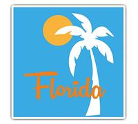 2 x 10cm Square Vinyl Stickers - Florida Miami Beach Palm Tree USA Decals 5349