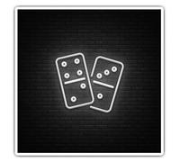 2 x 10cm Square Vinyl Stickers - Neon Dominoes Sign Domino Game Decals 36936