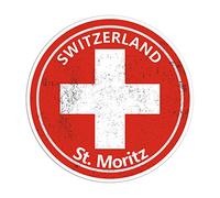 2 x 10cm St. Moritz Swiss Vinyl Stickers - Travel Sticker Laptop Luggage #23134 (10cm Wide)