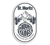2 x 10cm St Moritz Switzerland Vinyl Stickers Ski Travel Luggage Sticker #30924 (10cm Tall)